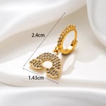 Gold color / 1 Piece Simple Series Copper  Gold Color Material Zircon Women's Dangle Earrings Picture2